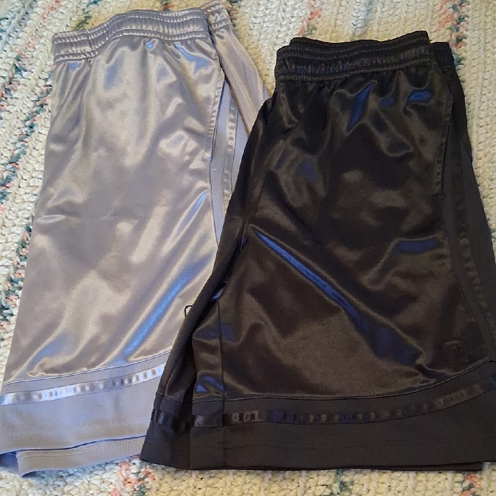 And1 Silver and Black Athletic Shorts 2 Pairs Like New Condition XL